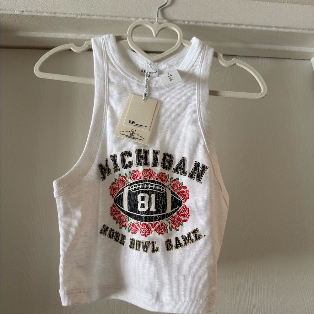 Champion White Michigan Rose Bowl Tank Top